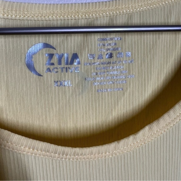 Zyia Active Ribbed Workout Tank Top Womens Plus Size XXXL Yellow Sunshine - Picture 4 of 8